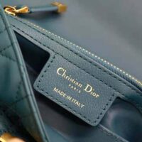 Dior Women Small Dior Caro Bag Supple Cannage Calfskin-blue (1)