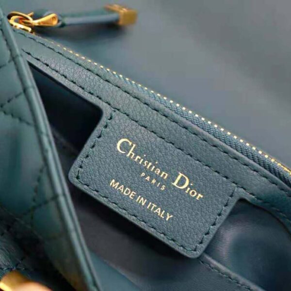 Dior Women Small Dior Caro Bag Supple Cannage Calfskin-blue (10)