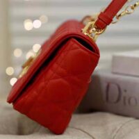 Dior Women Small Dior Caro Bag Supple Cannage Calfskin-red (1)