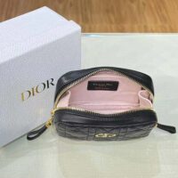 Dior Women Small Dior Caro Zipped Pouch Black Cannage Lambskin (1)