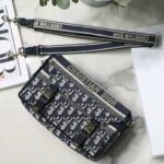 Dior Women Small Diorcamp Bag Blue Dior Oblique Embroidery – Bild 2