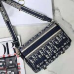 Dior Women Small Diorcamp Bag Blue Dior Oblique Embroidery – Bild 3