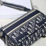Dior Women Small Diorcamp Bag Blue Dior Oblique Embroidery – Bild 4