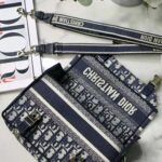 Dior Women Small Diorcamp Bag Blue Dior Oblique Embroidery – Bild 5