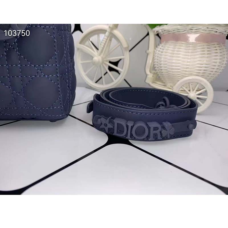 Dior Women Small Lady Dior My Abcdior Bag Denim Blue Cannage Lambskin