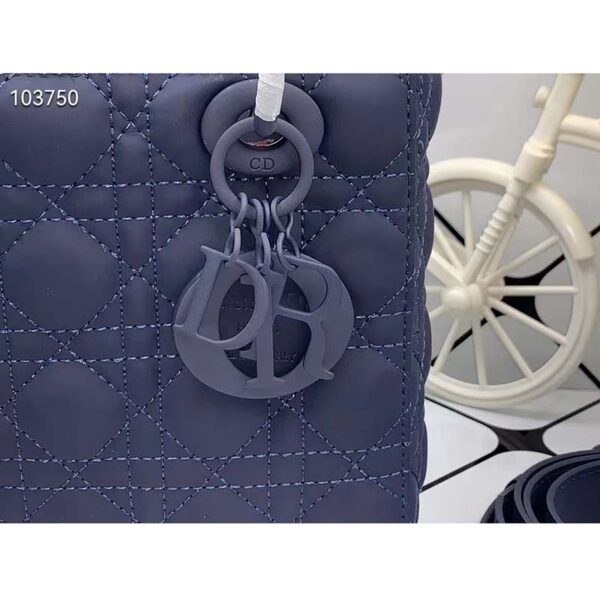 Dior Women Small Lady Dior My Abcdior Bag Denim Blue Cannage Lambskin (4)