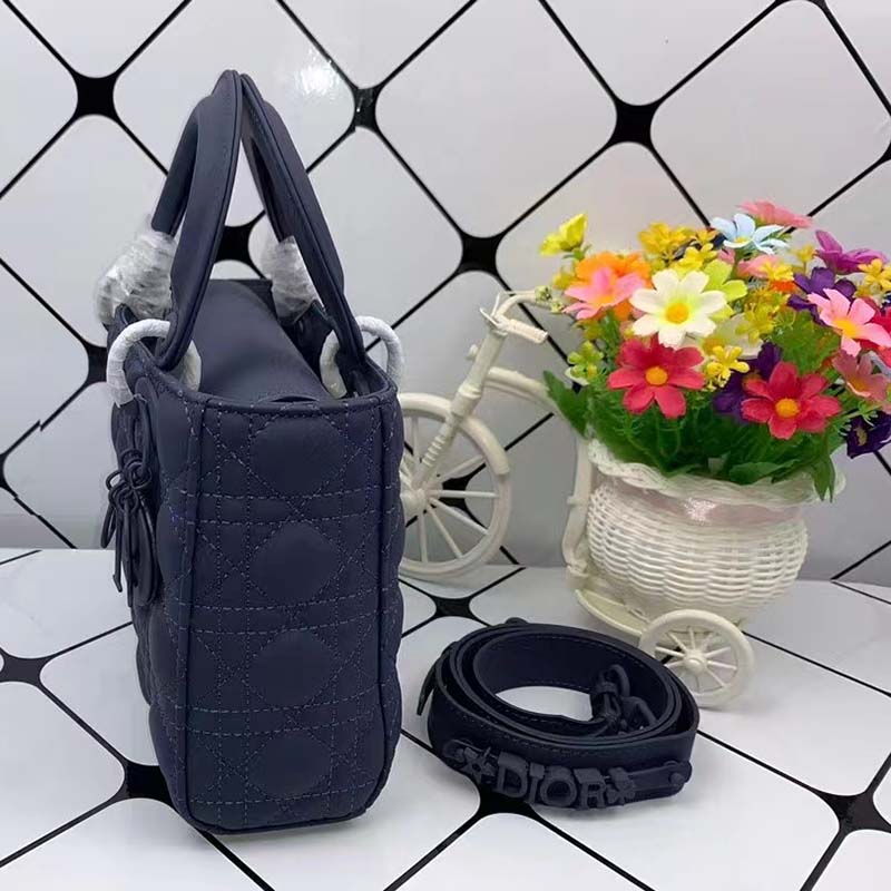 Dior Women Small Lady Dior My Abcdior Bag Denim Blue Cannage Lambskin