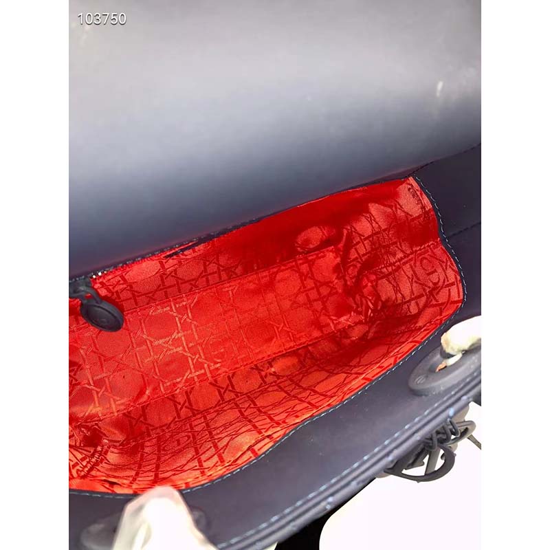 Dior Women Small Lady Dior My Abcdior Bag Denim Blue Cannage Lambskin