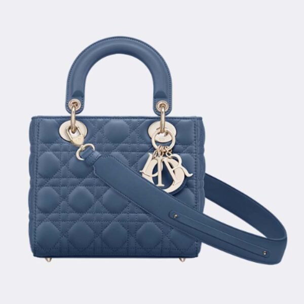Dior Women Small Lady Dior My Abcdior Bag Denim Blue Cannage Lambskin (9)