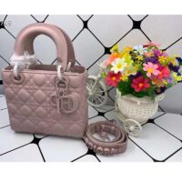 Dior Women Small Lady Dior My Abcdior Bag Powder Pink Cannage Lambskin (1)