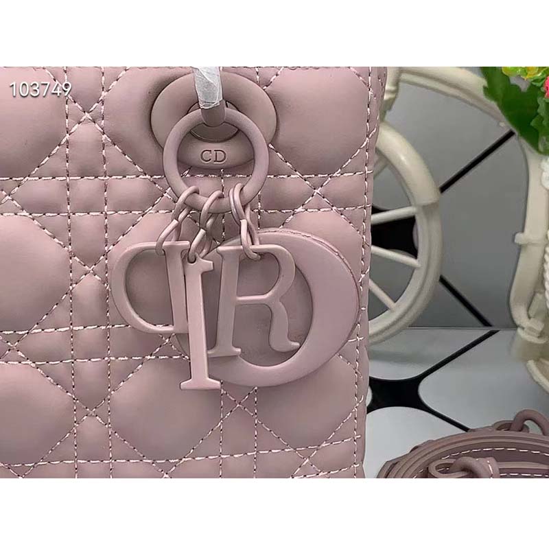 Small Lady Dior My ABCDior Bag Powder Pink Cannage Lambskin