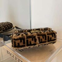 Fendi Women Baguette Brown Sheepskin Bag