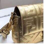 Fendi Women Baguette Fendi Prints On Leather Bag-gold (1)