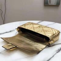 Fendi Women Baguette Fendi Prints On Leather Bag-gold (1)