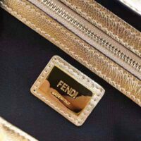 Fendi Women Baguette Fendi Prints On Leather Bag-gold (1)