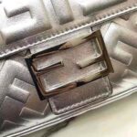 Fendi Women Baguette Fendi Prints On Leather Bag-Silver - Image 9