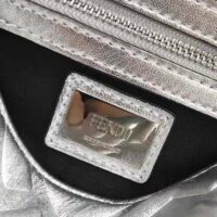 Fendi Women Baguette Fendi Prints On Leather Bag-silver (1)