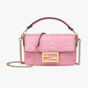 Fendi Women Baguette Soft Nappa Leather Bag-Pink