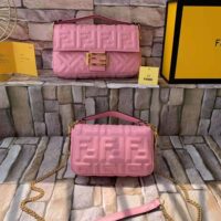 Fendi Women Baguette Soft Nappa Leather Bag-pink (1)