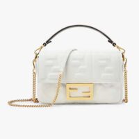 Fendi Women Baguette Soft Nappa Leather Bag-white (1)