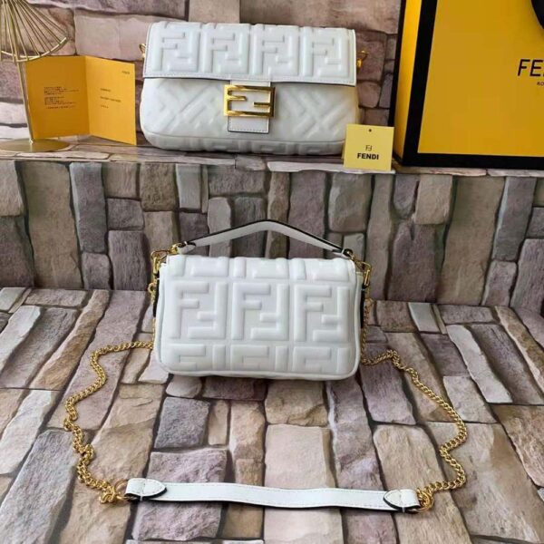 Fendi Women Baguette Soft Nappa Leather Bag-white (3)