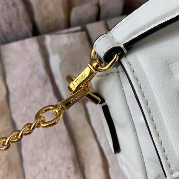 Fendi Women Baguette Soft Nappa Leather Bag-white (7)