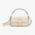 Sac Fendi Conic Medium Baguette en cuir blanc pour femme
