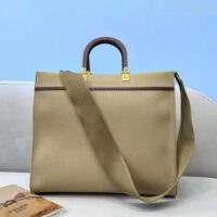 Fendi Women Fendi Sunshine Medium Beige Canvas Bag (1)