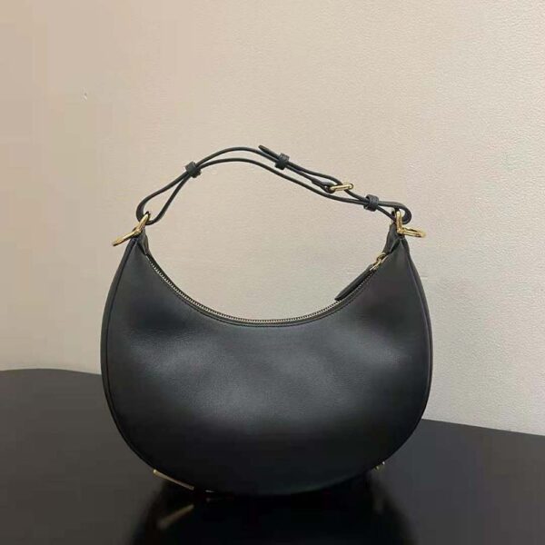 Fendi Women Fendigraphy Small Black Leather Bag-Black (2)