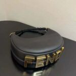 Fendi Women Fendigraphy Small Black Leather Bag-Black - Image 5