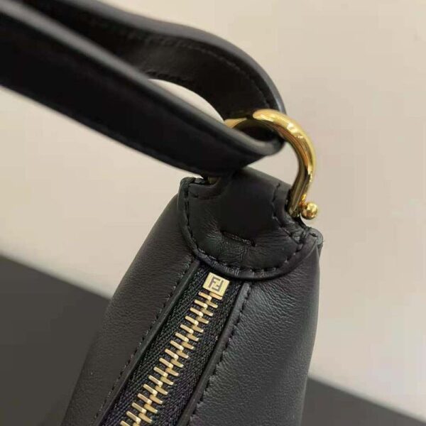 Fendi Women Fendigraphy Small Black Leather Bag-Black (6)
