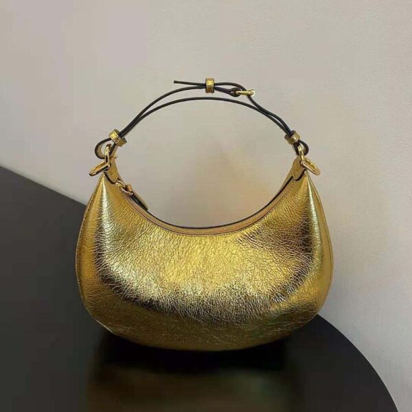 Fendi Women Fendigraphy Small Gold Laminated Leather Bag (2)