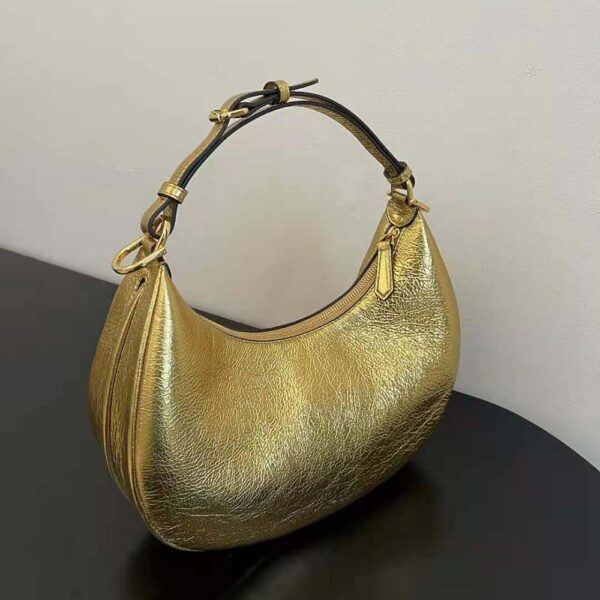 Fendi Women Fendigraphy Small Gold Laminated Leather Bag (3)