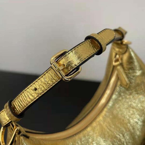 Fendi Women Fendigraphy Small Gold Laminated Leather Bag (7)