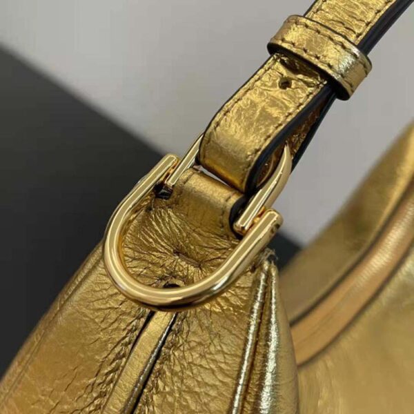 Fendi Women Fendigraphy Small Gold Laminated Leather Bag (8)