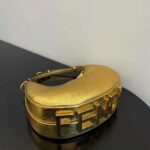 Fendi Women Fendigraphy Small Gold Laminated Leather Bag – Image 5