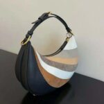Fendi Women Fendigraphy Small Leather Bag with Beige and Brown Inlay - Image 4