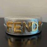 Fendi Women Fendigraphy Small Silver Laminated Leather Bag - Bild 6