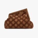 Sac Fendi First Medium en daim marron pour femme