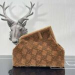 Fendi Women First Medium Brown Suede Bag – Image 3