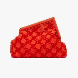 Fendi Women First Medium Red Suede Bag