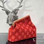 Fendi Women First Medium Red Suede Bag - Image 3