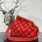 Fendi Women First Medium Red Suede Bag - Image 4