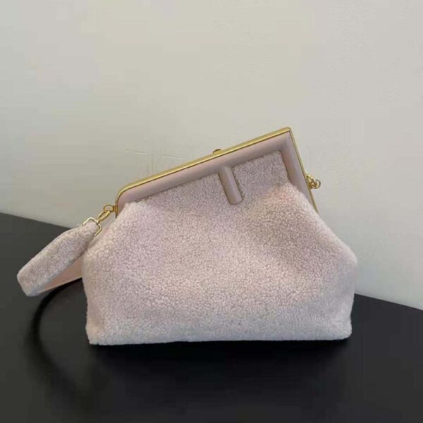 Fendi Women First Medium Pink Sheepskin Bag (2)