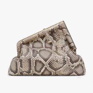 Fendi Women First Medium White Python Leather Bag