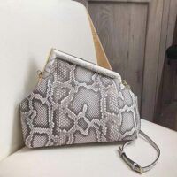 Fendi Women First Medium White Python Leather Bag (1)