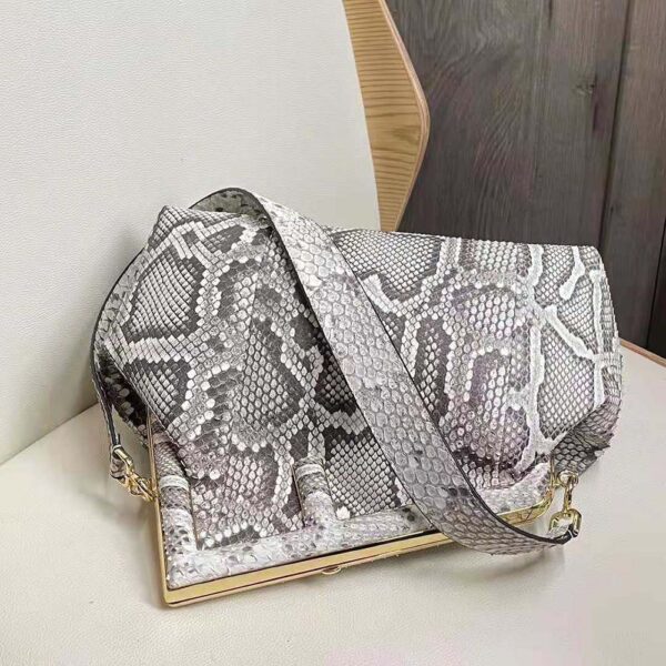 Fendi Women First Medium White Python Leather Bag (5)