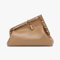 Fendi Women First Small Beige Leather Bag with Exotic Details (1)