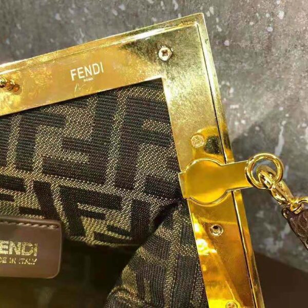 Fendi Women First Small Dark Brown Python Leather Bag (7)