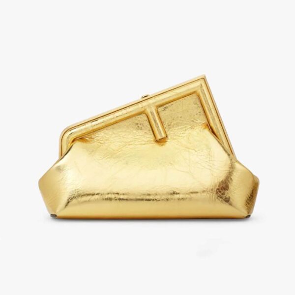 Fendi Women First Small Gold Laminated Leather Bag (1)